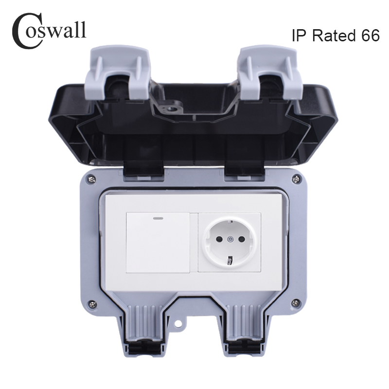Outdoor Power Outlet Weatherproof - Coswall-Prise de courant murale extérieure étanche