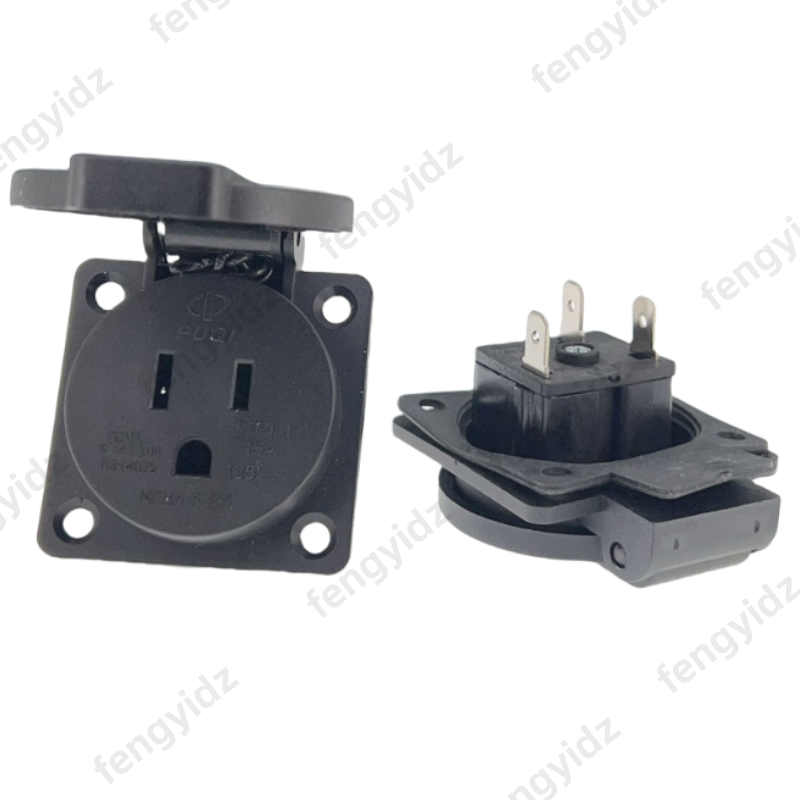Outdoor Power Receptacle - Noir 125V 15A 20A IP44 CE