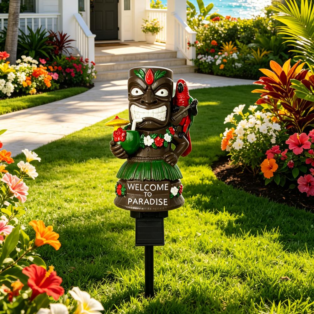 Outdoor Power Stake - Lampe de jardin solaire en résine,