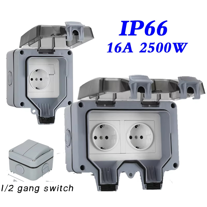 Outdoor Power Inlet Box - EU KR prises murales extérieures étanches