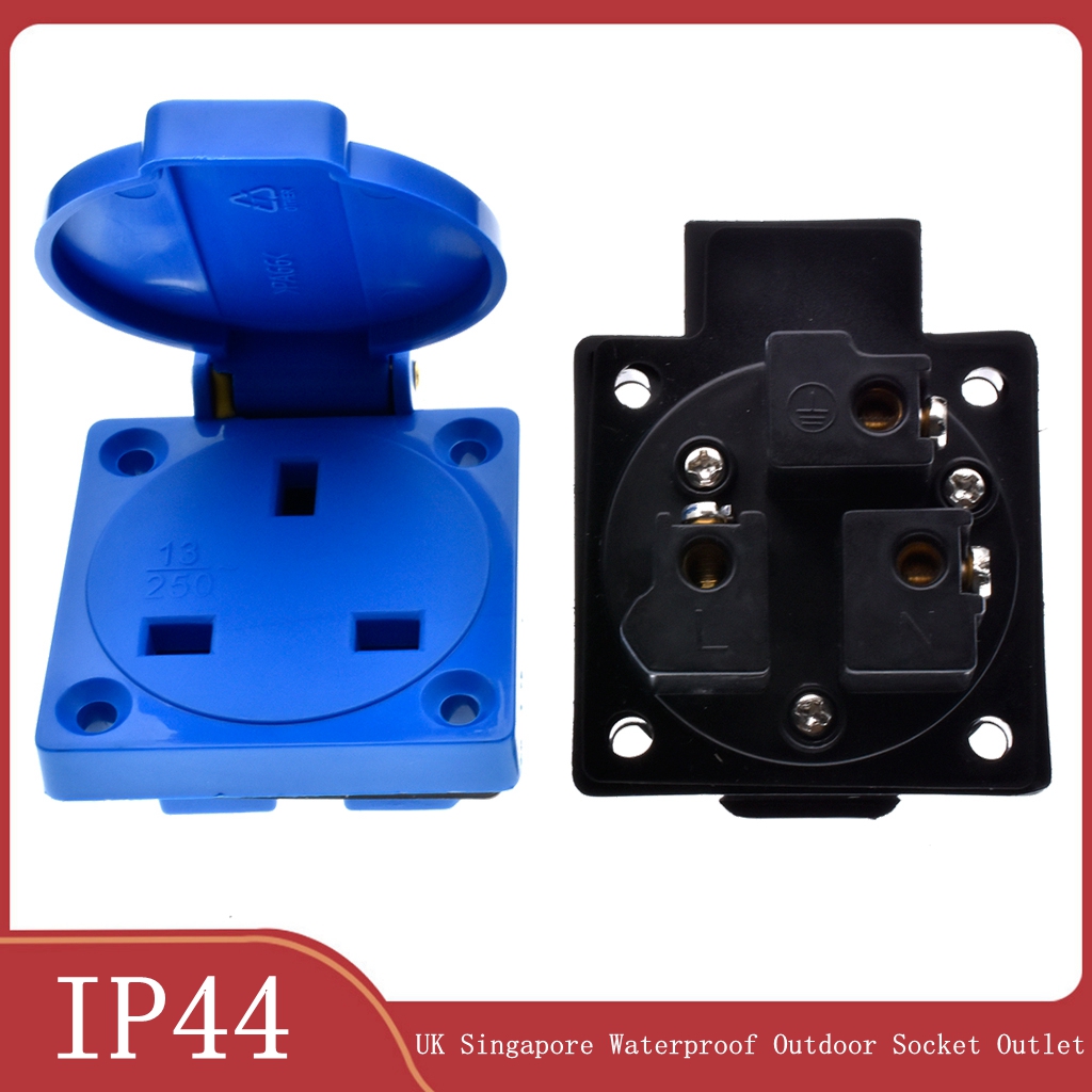 Outdoor Power Receptacle - 1 pièces britannique noir bleu 13A