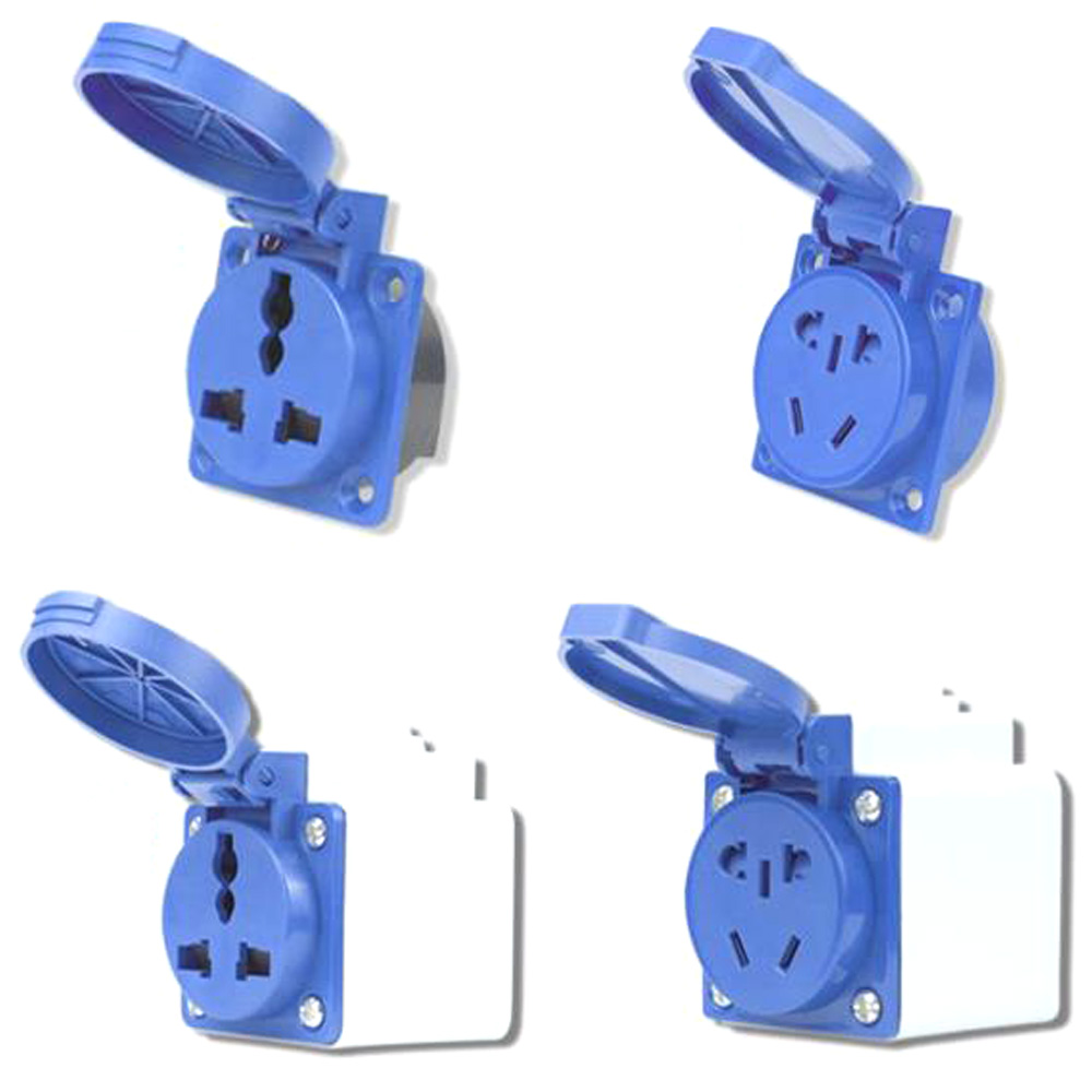 Outdoor Power Inlet Box - Prise électrique industrielle multifonction bleue IP54