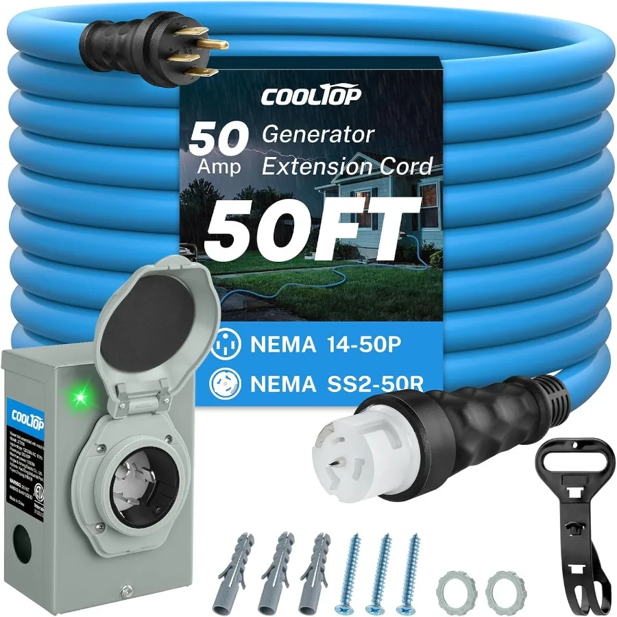 Outdoor Power Inlet Box - Kit de cordon de générateur et