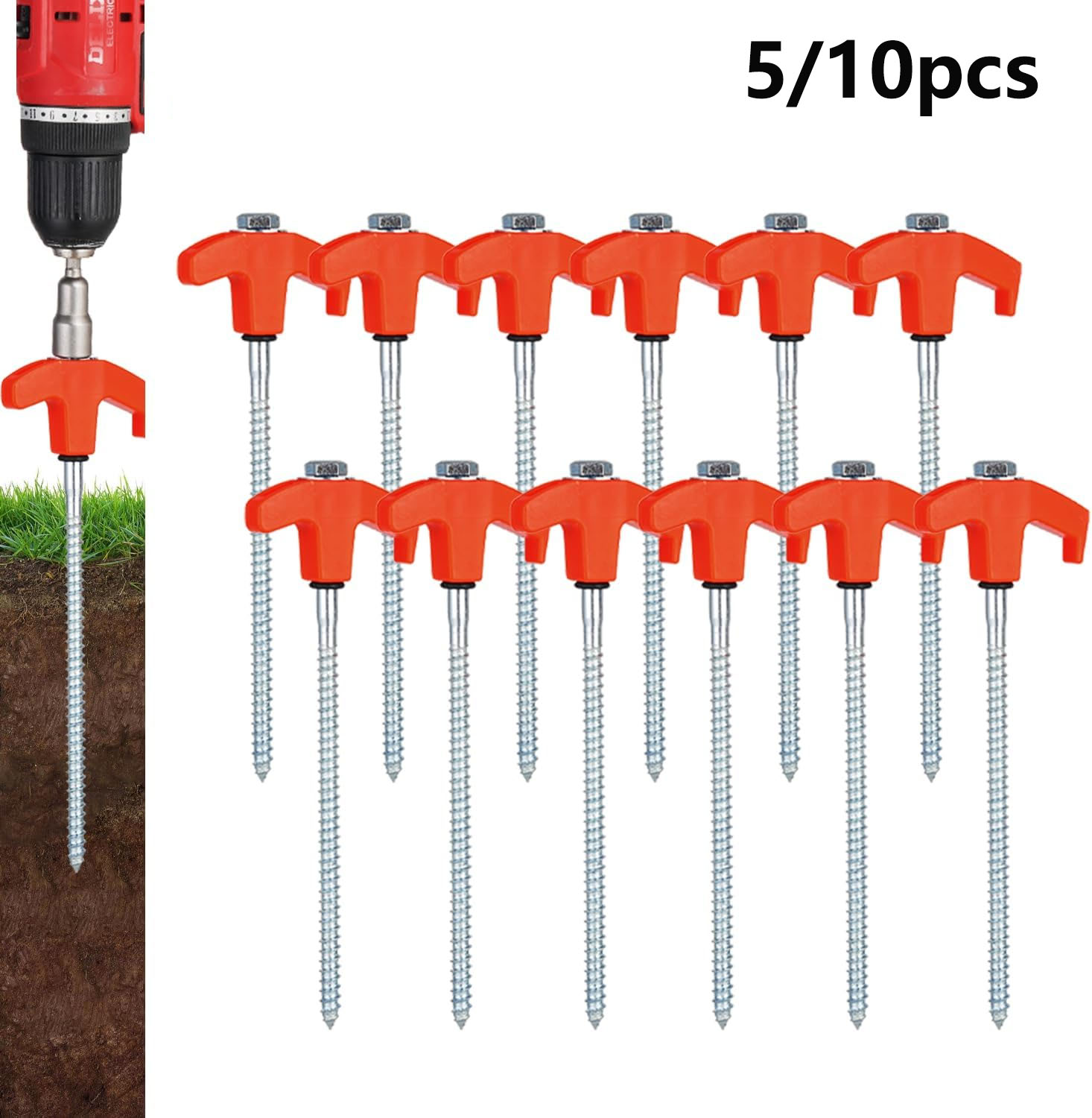 Outdoor Power Stake - Piquets de tente à visser robustes,