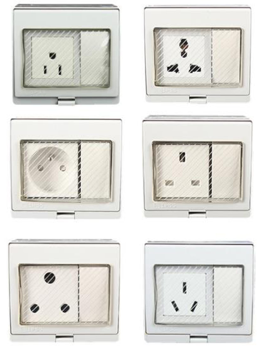 Outdoor Power Inlet Box - Prise murale extérieure blanche IP55 anti-UV