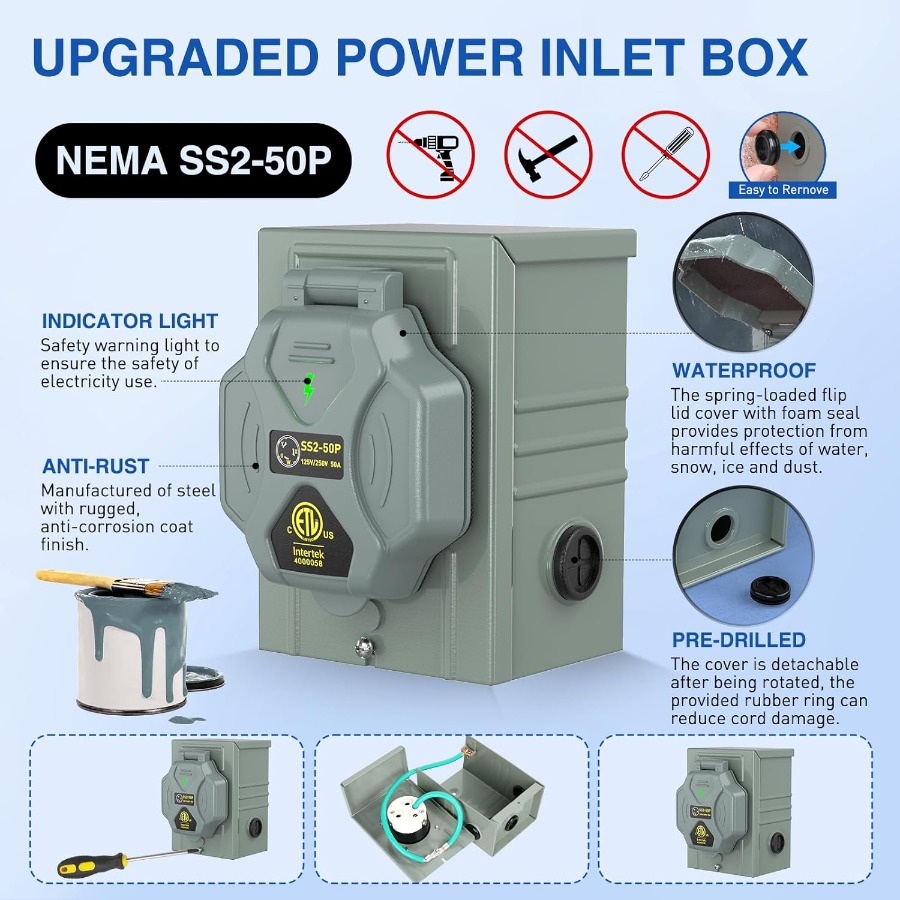 Rallonge de générateur robuste - Outdoor Power Inlet Box avis et prix