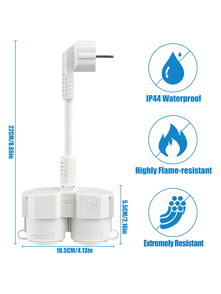 Rallonge électrique UE avec 2  - Outdoor Power Socket Cover avis et prix
