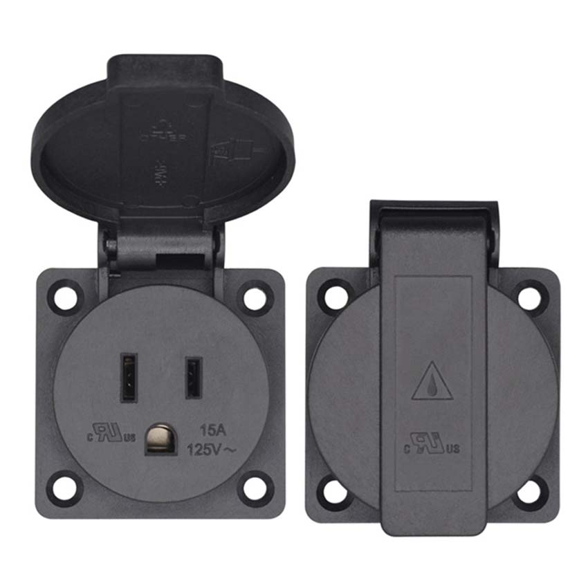 Noir 125V 15A 20A IP44 CE amér - Outdoor Power Receptacle avis et prix