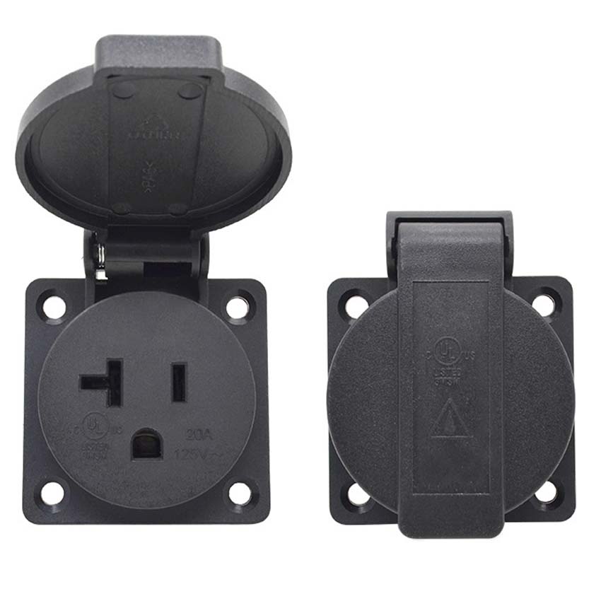 Noir 125V 15A 20A IP44 CE amér - Outdoor Power Receptacle avis et prix